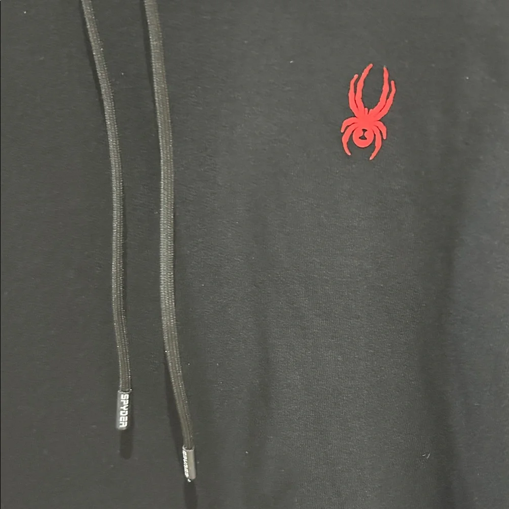 Spyder Sleepwear Hoodie Black Sweatshirt Loungewear Men’s Size Large - Picture 2 of 5